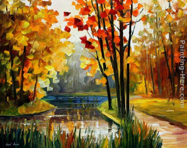 FOREST STREAM painting - Leonid Afremov FOREST STREAM art painting
